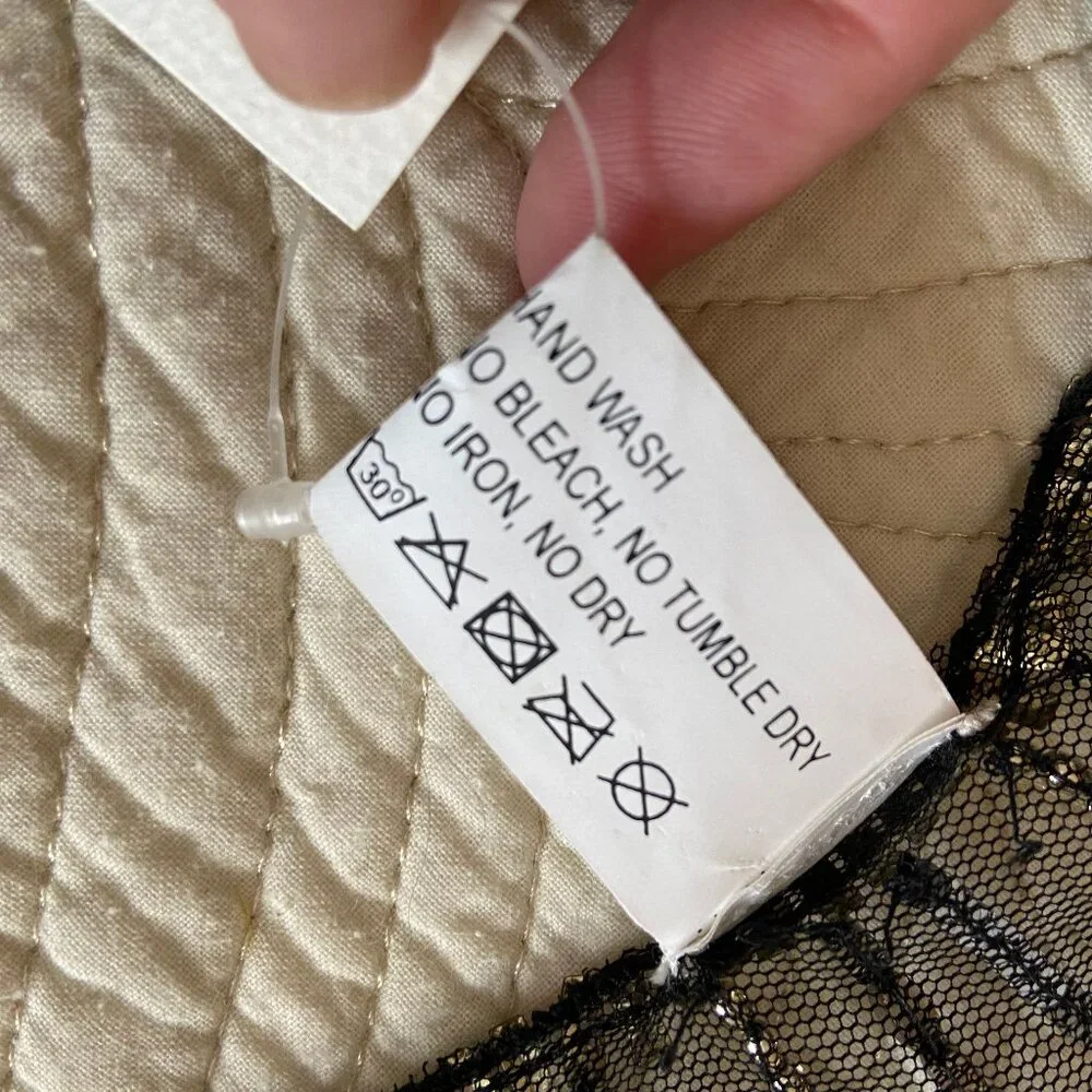 NWT Gold & Silver Sheer Beaded Sequined Capelet - Whimsigoth - Picture 7 of 7